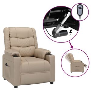 vidaXL Fauteuil inclinable &eacute;lectrique Cappuccino Similicuir