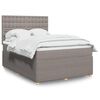 vidaXL Sommier &agrave; lattes de lit avec matelas Taupe 140x200 cm Tissu