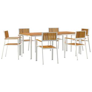 vidaXL Ensemble de repas ext&eacute;rieur 7 pcs Marron Bois d'Acacia Massif