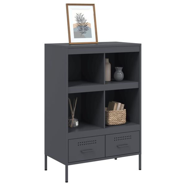 vidaXL Buffet haut anthracite 68x39x101,5 cm acier