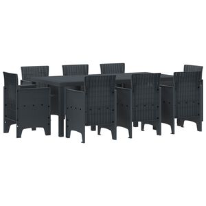 vidaXL Ensemble de salle &agrave; manger pour jardin 9 pcs Anthracite