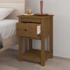 vidaXL Table de chevet Marron miel 40x35x61,5 cm Bois de pin solide