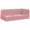 vidaXL Cadre de lit d'angle avec matelas Rose 90 x 190 cm Velours