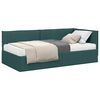 vidaXL Cadre de lit d'angle avec matelas 2 pi&egrave;ces Vert Velours