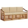 vidaXL Ensembles de canap&eacute;s 3 pc Naturel et Beige Bois d'Acacia Massif
