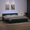 vidaXL Sommier &agrave; lattes de lit et matelas et LED vert fonc&eacute; 200x210cm velours