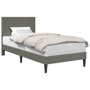 vidaXL Cadre de lit Gris clair 90 x 200 cm Tissu en velours c&ocirc;tel&eacute;