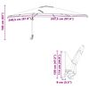 vidaXL Parasol de jardin Azur 248,5 x 247,5 x 160 cm