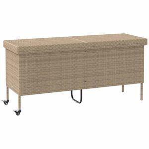 vidaXL Bo&icirc;te rangement jardin roues beige 160x55x75 cm r&eacute;sine tress&eacute;e