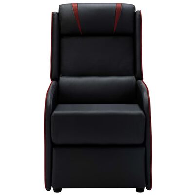 vidaXL Chaise inclinable Noir et rouge bordeaux Similicuir