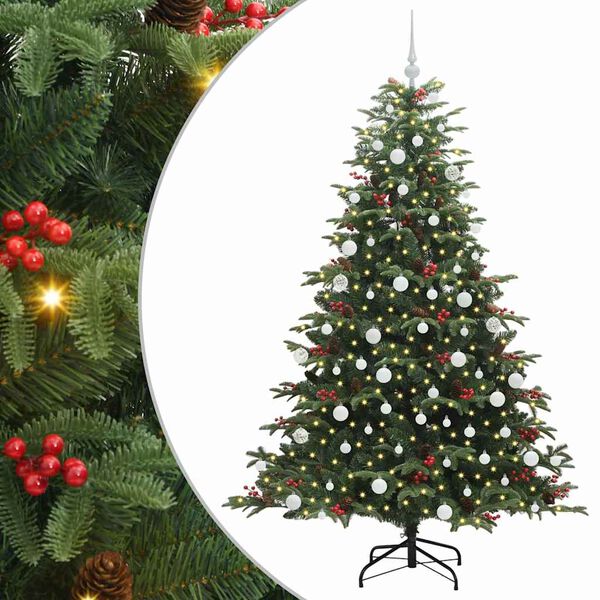 vidaXL Sapin de Noël artificiel Vert 180 cm PVC, métal et plastique