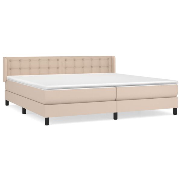 vidaXL Sommier &agrave; lattes de lit avec matelas Cappuccino 200x200 cm