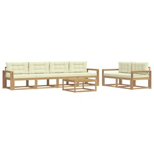 vidaXL Ensemble de canap&eacute;s d'ext&eacute;rieur 6 pc Blanc et cr&egrave;me