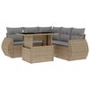 vidaXL Salon de jardin avec coussins 6 pcs beige r&eacute;sine tress&eacute;e