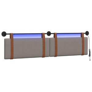 vidaXL T&ecirc;te de lit suspendue Taupe PU antique