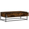 vidaXL Table basse ch&ecirc;ne fum&eacute; 100x50x35 cm bois d'ing&eacute;nierie et m&eacute;tal