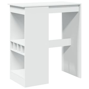 vidaXL Table de bar avec &eacute;tag&egrave;res blanc bois d'ing&eacute;nierie