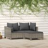 vidaXL Salon de jardin 3 pcs avec coussins Gris R&eacute;sine tress&eacute;e
