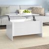 vidaXL Table basse blanc brillant 80x55,5x41,5 cm bois d'ingénierie