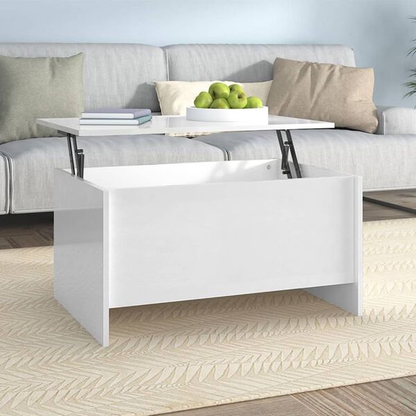 vidaXL Table basse blanc brillant 80x55,5x41,5 cm bois d'ingénierie