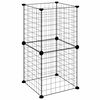 vidaXL Cage animaux de compagnie &agrave; 8 panneaux Noir 35x35x70 cm Acier