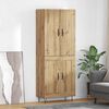 vidaXL Haut Armoire 2 pcs Ch&ecirc;ne artisanal Bois d'ing&eacute;nierie et verre