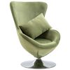 vidaXL Fauteuil pivotant &oelig;uf avec coussin en velours vert clair