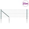 vidaXL Cl&ocirc;ture avec poteau Vert 0,4 x 25 m Acier et PVC
