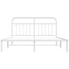 vidaXL Cadre de lit métal sans matelas et tête de lit blanc 183x213 cm