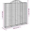 vidaXL Paniers &agrave; gabions arqu&eacute;s 6 pcs 200x50x180/200 cm Fer galvanis&eacute;