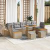 vidaXL Ensemble de canap&eacute; de jardin 10 pcs Beige Poly rotin