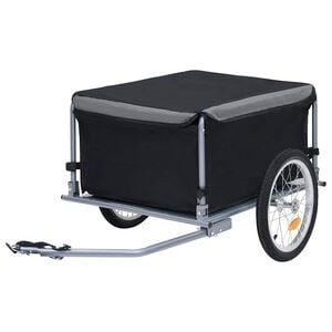 vidaXL Remorque de v&eacute;lo noir et gris 65 kg