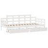vidaXL Lit de jour et tiroirs sans matelas blanc 90x200 cm bois massif