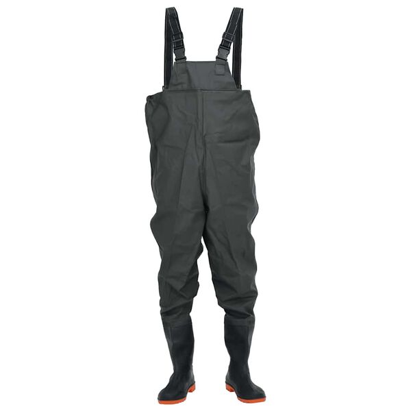 vidaXL Cuissardes avec bottes vert fonc&eacute; taille 38