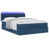 vidaXL Lit ottoman avec matelas et LED bleu 140x190 cm tissu