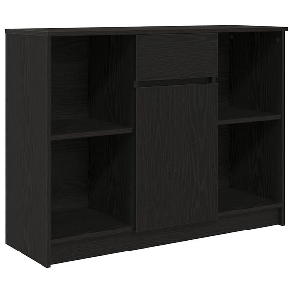 vidaXL Buffet avec tiroir ch&ecirc;ne noir 101x35x76 cm bois d'ing&eacute;nierie