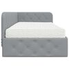vidaXL Cadre de lit d'angle avec matelas Gris clair 90 x 190 cm tissu