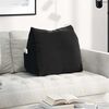vidaXL Coussin de Dos Noir 60 x 20 x 50 cm Tissu en velours c&ocirc;tel&eacute;