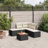 vidaXL Salon de jardin 6 pcs avec coussins noir r&eacute;sine tress&eacute;e