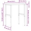vidaXL &Eacute;tabli 80x60x(73-99,5) cm bois de ch&ecirc;ne massif rectangulaire