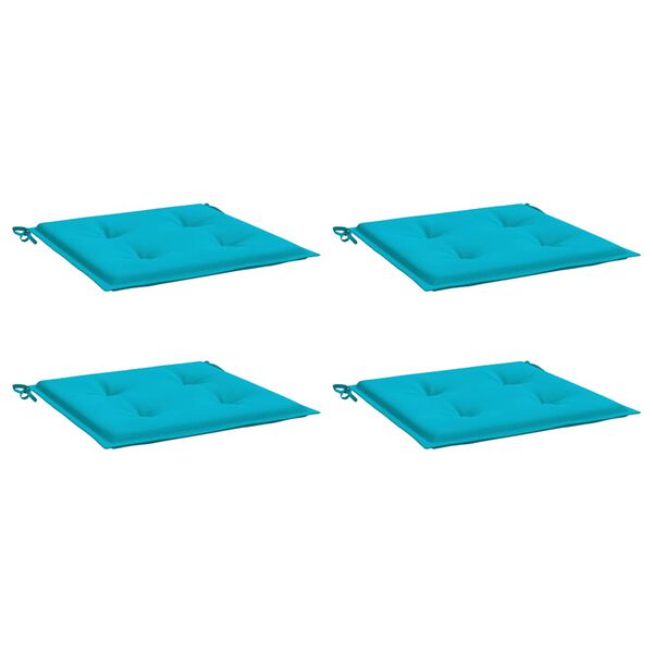 vidaXL Coussins de chaise de jardin lot de 4 turquoise 40x40x4cm tissu