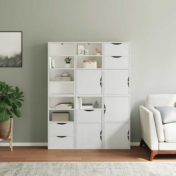 vidaXL Armoires latérales 6 pcs ODDA blanc 40x24x79 cm bois massif pin