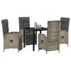 vidaXL Ensemble de salle &agrave; manger pour jardin 5 pcs Gris polyrotin
