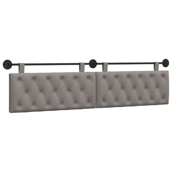 vidaXL T&ecirc;te de lit suspendue Montage mural Taupe 210 x 55 x 7 cm tissu