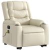 vidaXL Fauteuil inclinable de massage &eacute;lectrique cr&egrave;me similicuir