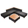 vidaXL Salon de jardin 6 pcs avec coussins résine tressée noir