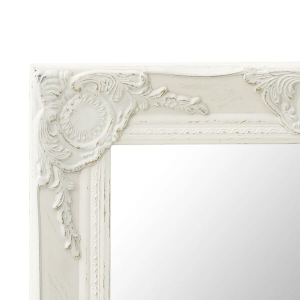 vidaXL Miroir mural style baroque 50x50 cm Blanc