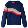 Pull-over tricot&eacute; pour enfants bleu marine 140