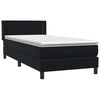 vidaXL Sommier &agrave; lattes de lit avec matelas noir 100x210 cm velours