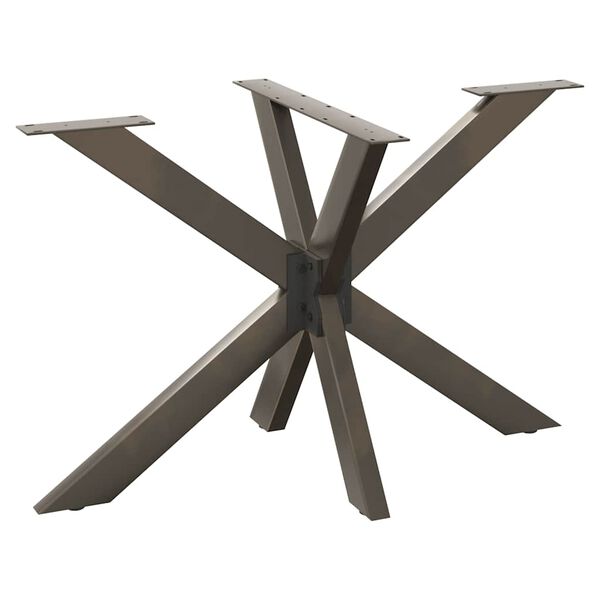 vidaXL Pied de table &agrave; manger en forme d'araign&eacute;e, noir, 120 x 68 x (72-73) cm, acier